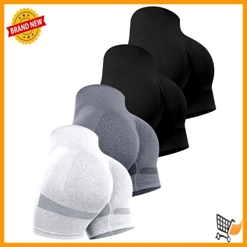 High Waisted Seamless Booty Shorts Butt Lifting Scrunch Workout Gym Activewear